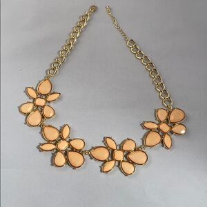 Large adjustable peach stone necklace